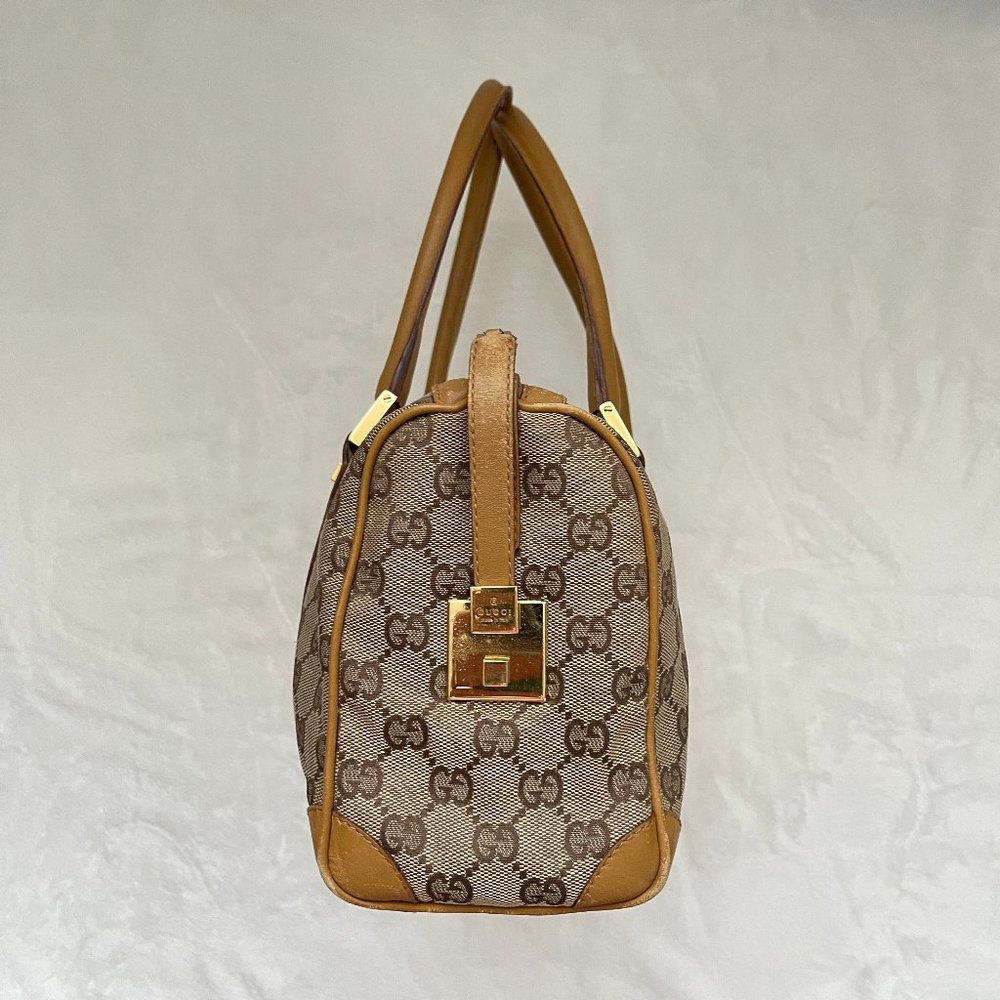 Auc Gucci Monogram Canvas/Leather Vintage Hand Bag #63367G93 - Picture 9 of 16